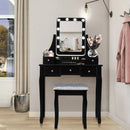 Vanity Dressing Table Set with 10 Dimmable Bulbs and Cushioned Stool by LJGDeals