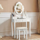 Makeup Vanity Dressing Table Set with Dimmable Bulbs Cushioned Stool by LJGDeals
