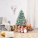 4.5 Feet Pre-Lit Premium Snow Flocked Hinged Artificial Christmas Tree by LJGDeals