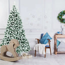 7.5 Feet Pre-Lit Premium Snow Flocked Hinged Artificial Christmas Tree with 550 Lights by LJGDeals