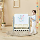 2 in 1 Kids Easel Table and Chair Set with Adjustable Art Painting Board by LJGDeals