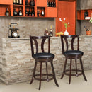 Set of 2 Swivel Bar stool 24 Inch Counter Height Leather Padded Dining Kitchen Chair by LJGDeals