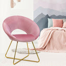 Modern Accent Velvet Dining Arm Chair with Golden Metal Legs and Soft Cushion by LJGDeals