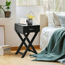 Design Sofa Side Table with X-Shape Drawer for Living Room Bedroom by LJGDeals