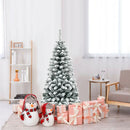 4.5 Feet Unlit Hinged Snow Flocked Artificial Pencil Christmas Tree with 242 Branch by LJGDeals