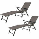Set of 2 Adjustable Chaise Lounge Chair with 5 Reclining Positions by LJGDeals