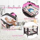 3-in-1 Convertible Portable Baby Playard with Music Box and Wheel and Brakes by LJGDeals