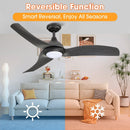 52" Industrial DC Motor Downrod Mount Reversible Ceiling Fan with LED Lighting and Remote Control