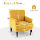 Modern Upholstered Padded Accent Chair with Rubber Wood Legs by LJGDeals