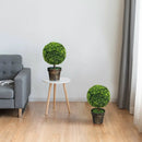2 Pieces 24 Inch Artificial Boxwood Topiary Ball Tree for House and Office by LJGDeals