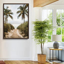 Tropical Beach Wall Art Canvas Print – Framed Coastal Palm