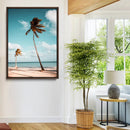 Tropical Beach Wall Art Canvas Print – Framed Coastal Palm