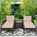 5 Pieces Patio Rattan Sofa Ottoman Furniture Set with Cushions-Black by LJGDeals