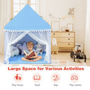 Kids Play Tent Large Playhouse Children Play Castle Fairy Tent Gift with Mat-Blue