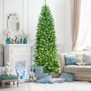 6 Feet PVC Hinged Pre-lit Artificial Fir Pencil Christmas Tree with 150 Lights by DirectDeals