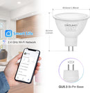 RGBCW MR16 5W Smart WIFI LED Light Bulb 4 Pack, Energy Saving RGBCW Color Changing 12V Outdoor LED Bulb Compatible with Alexa, Google Assistant, and Siri by Kings Outdoor Lighting