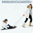 Folding Kids' Metal Snow Sled with Pull Rope Snow Slider and Leather Seat by LJGDeals