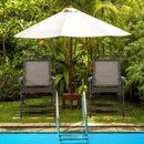 Set of 2 Patio Folding Chairs Sling Portable Dining Chair Set with Armrest by LJGDeals