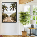 Tropical Beach Wall Art Canvas Print – Framed Coastal Palm