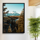 Mountain Landscape Wall Art Canvas Print – Framed Snowy