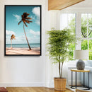 Tropical Beach Wall Art Canvas Print – Framed Coastal Palm