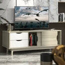 TV Stand for TV up to 60 Inch Media Console Table Storage with Doors by LJGDeals