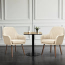 Set of 2 Fabric Upholstered Accent Chairs with Wooden Legs by LJGDeals