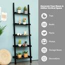 5-Tier Wall-leaning Ladder Shelf Display Rack for Plants and Books by LJGDeals