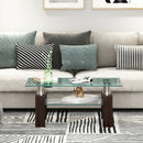Rectangle Glass Coffee Table with Metal Legs for Living Room by LJGDeals