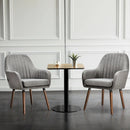 Set of 2 Fabric Upholstered Accent Chairs with Wooden Legs by LJGDeals