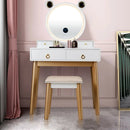 Vanity Set with 3-Color Lighted Touch Screen Dimming Mirror and 4 Drawers by LJGDeals