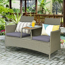 2-Person Patio Rattan Conversation Furniture Set with Coffee Table by LJGDeals