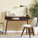 Stylish Computer Desk Workstation with 2 Drawers and Solid Wood Legs by LJGDeals