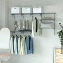 3 to 6 Feet Wall-Mounted Closet System Organizer Kit with Hang Rod-Gray by LJGDeals