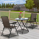 2 Pieces Folding Sling Chairs with Smooth Armrests and Adjustable Back for Patio by LJGDeals