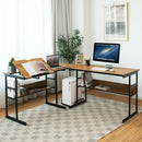 L-Shaped Computer Desk with Tiltable Tabletop by LJGDeals