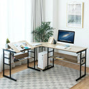 L-Shaped Computer Desk with Tiltable Tabletop by LJGDeals