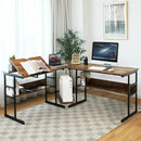 L-Shaped Computer Desk with Tiltable Tabletop by LJGDeals