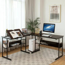 L-Shaped Computer Desk with Tiltable Tabletop by LJGDeals