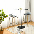 Set of 2 Modern Barstools Pub Chairs with Low Back and Metal Legs by DirectDeals