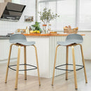 Set of 2 Modern Barstools Pub Chairs with Low Back and Metal Legs by LJGDeals
