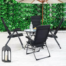 Set of 4 Patio Folding Chairs with Adjustable Backrest-Black by LJGDeals