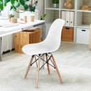 4 Pieces Modern Plastic Hollow Chair Set with Wood Leg by LJGDeals