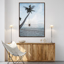 Tropical Swing Wall Art Canvas Print – Palm Trees Ocean View