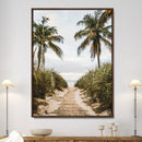 Tropical Beach Wall Art Canvas Print – Framed Coastal Palm