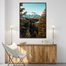 Mountain Landscape Wall Art Canvas Print – Framed Snowy