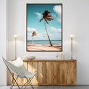 Tropical Beach Wall Art Canvas Print – Framed Coastal Palm