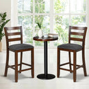 2 Pieces Counter Height Chairs with Fabric Seat and Rubber Wood Legs by LJGDeals