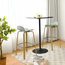 Set of 2 Modern Barstools Pub Chairs with Low Back and Metal Legs by DirectDeals