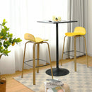 Set of 2 Modern Barstools Pub Chairs with Low Back and Metal Legs by DirectDeals